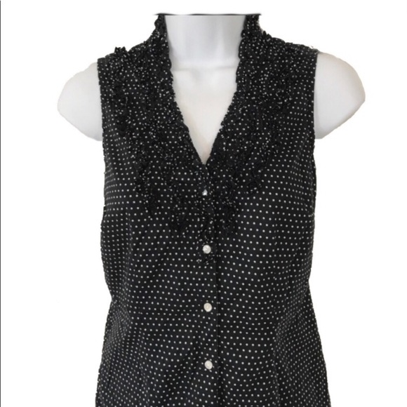 Sandra Ingrish Tops - 3/$20 SALE🌟 Polka Dot Ruffled Sleeveless Top